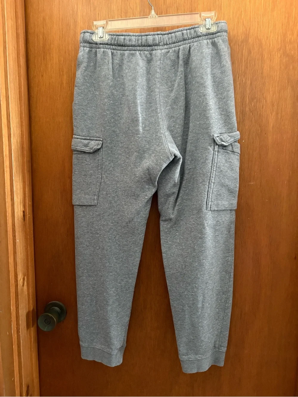 NIKE Kids Boys sz L + Plus FLEECE Gray Cargo Jogger Pants Drawstring